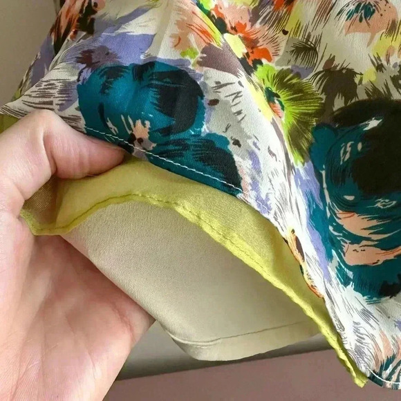 Minuet Floral Sweetheart Fit and Flare Dress, Blue/Green/Purple, Size Medium - Picture 9 of 16